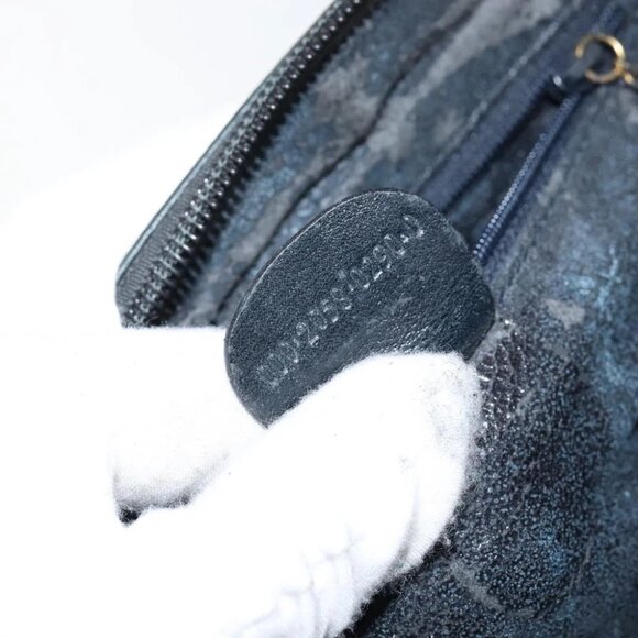 GUCCI Bamboo Hand Bag Leather 2way Navy Gold - Picture 15 of 16